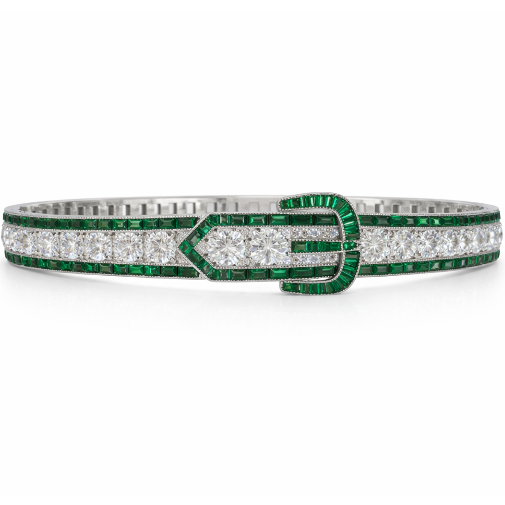 LAB GROWN EMERALD&DIAMOND BRACELET | MOISSANITE