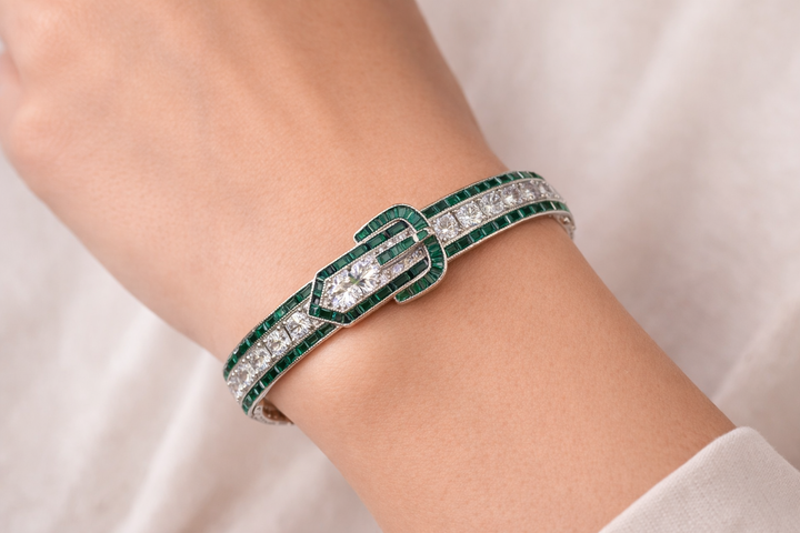 LAB GROWN EMERALD&DIAMOND BRACELET | MOISSANITE
