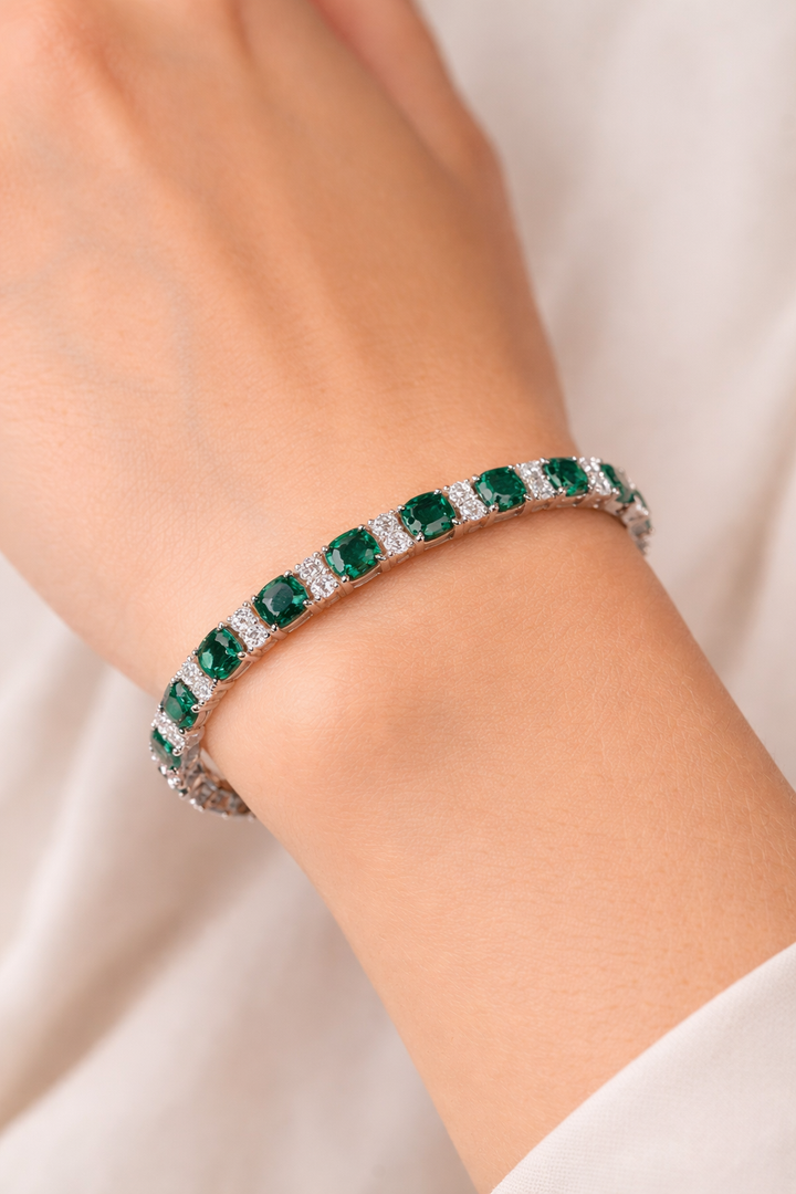 LAB GROWN EMERALD&DIAMOND BRACELET | MOISSANITE (Copy)