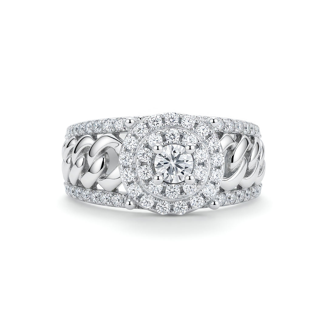 MONARCH CHAIN RING | MOISSANITE DIAMOND