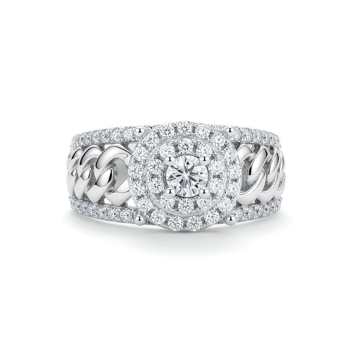 MONARCH CHAIN RING | MOISSANITE DIAMOND