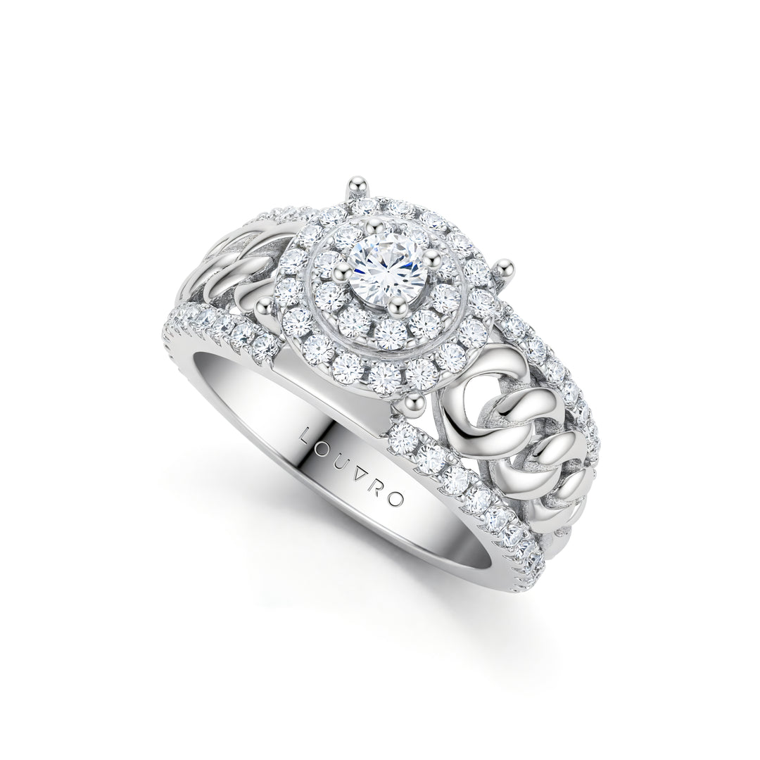 MONARCH CHAIN RING | MOISSANITE DIAMOND