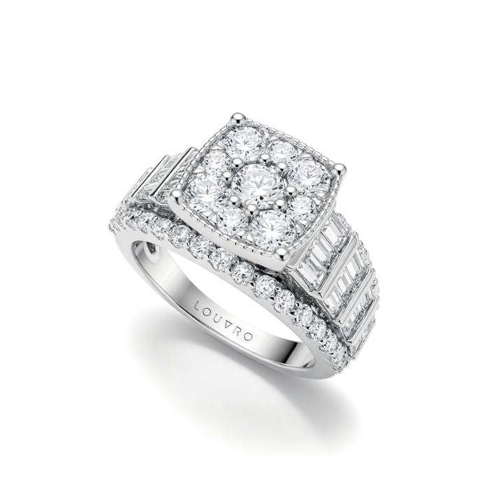 BAGUETTE CROWN RING | MOISSANITE DIAMOND