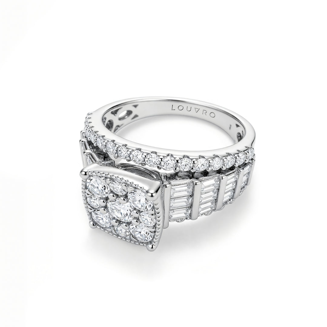 BAGUETTE CROWN RING | MOISSANITE DIAMOND