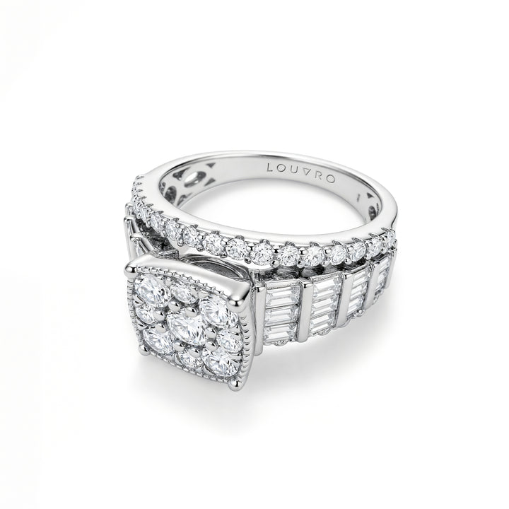 BAGUETTE CROWN RING | MOISSANITE DIAMOND