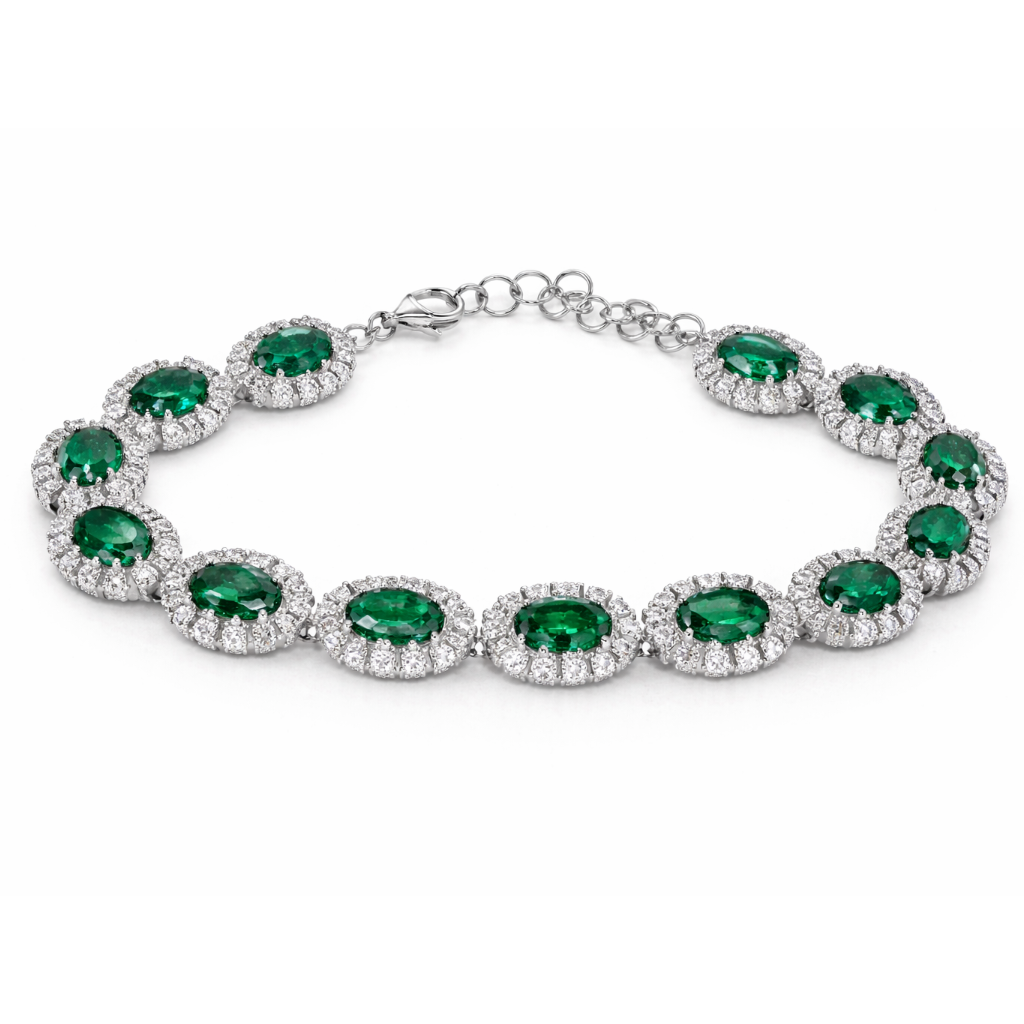 LAB GROWN EMERALD&DIAMOND BRACELET | MOISSANITE