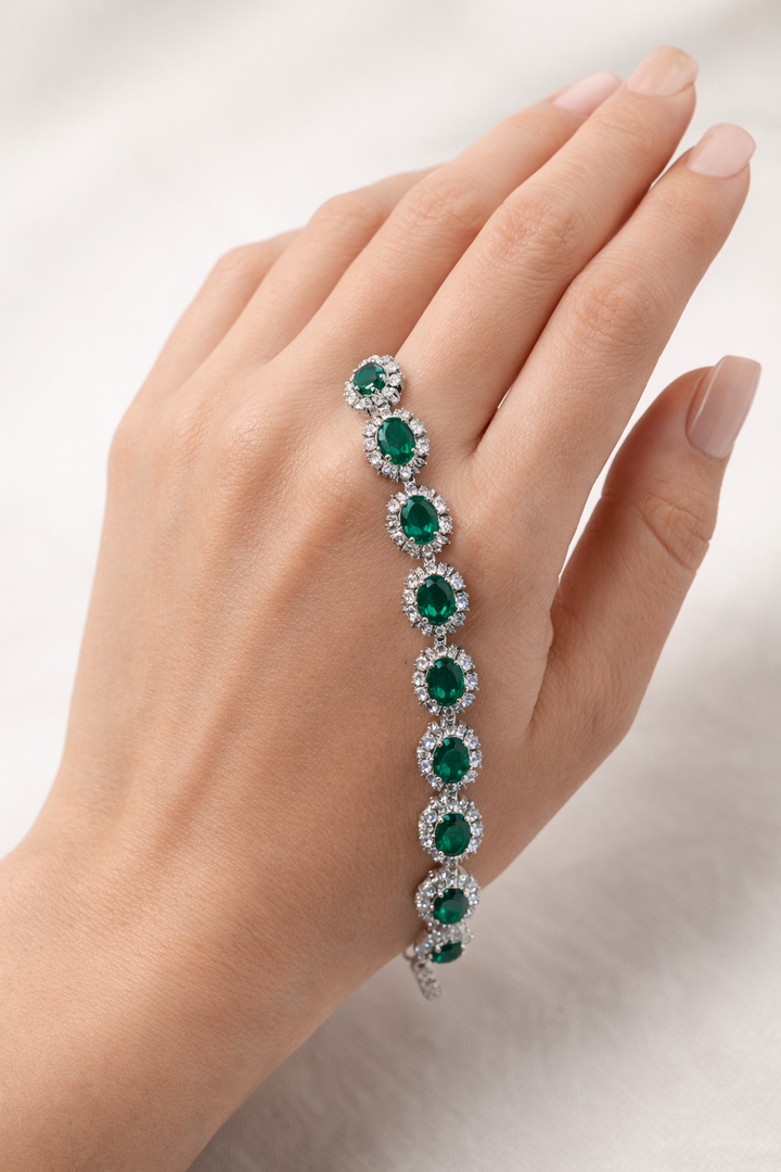 LAB GROWN EMERALD&DIAMOND BRACELET | MOISSANITE (Copy)