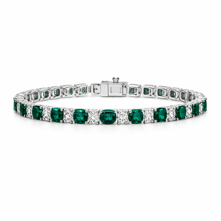 LAB GROWN EMERALD&DIAMOND BRACELET | MOISSANITE