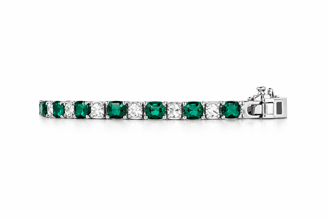 LAB GROWN EMERALD&DIAMOND BRACELET | MOISSANITE