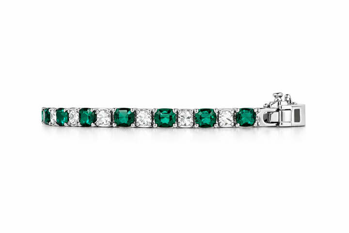 LAB GROWN EMERALD&DIAMOND BRACELET | MOISSANITE