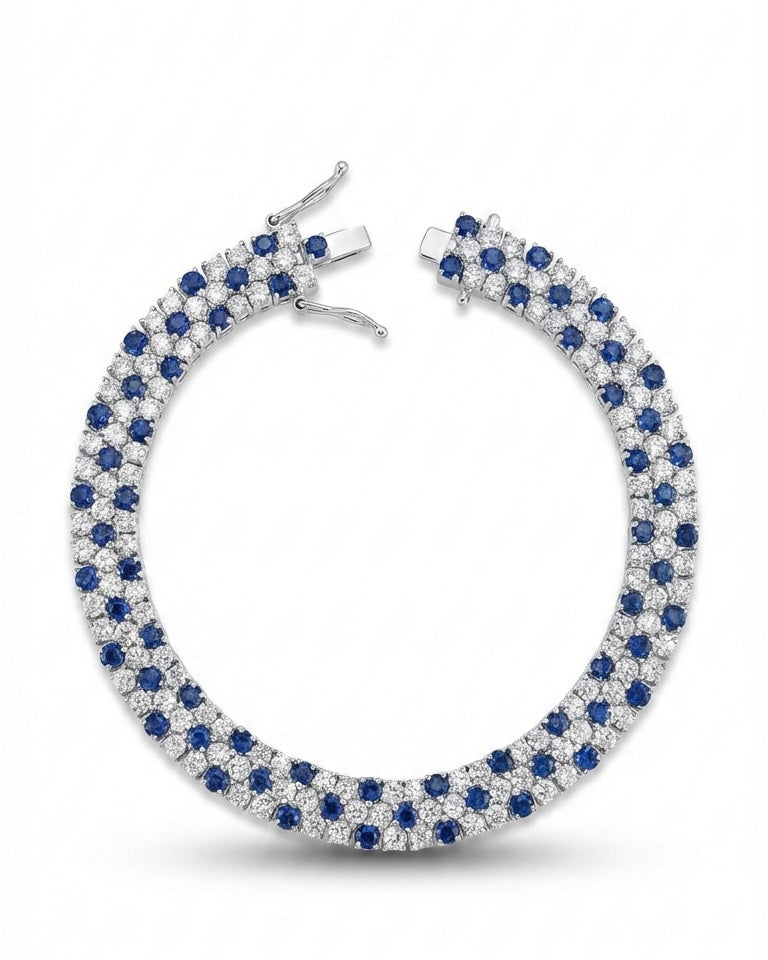 LAB GROWN SAPPHIRE&DIAMOND BRACELET | MOISSANITE