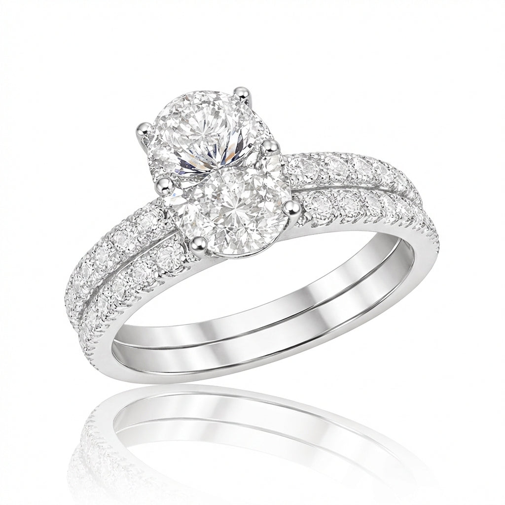 DIAMONDS TWINS RING | MOISSANITE 3.00 Carat