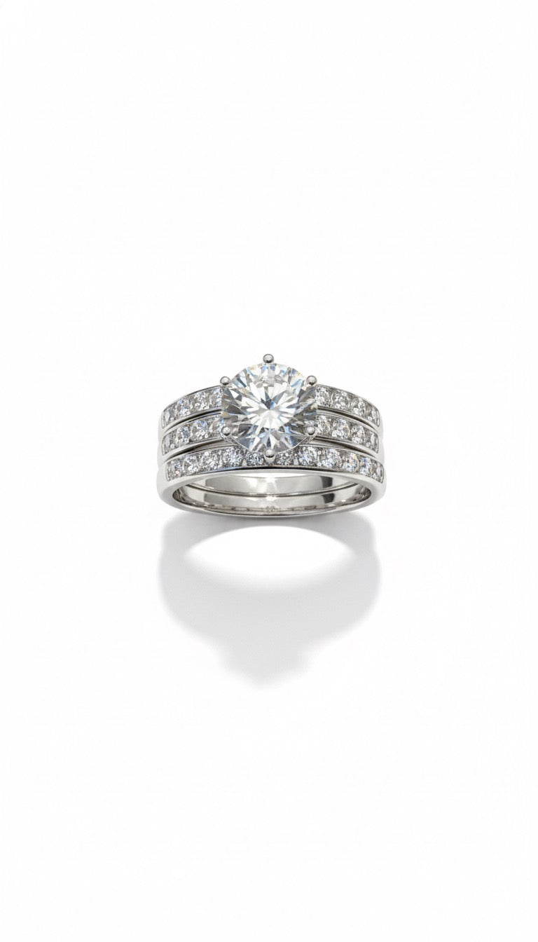 DIAMOND TRIPLE RING | MOISSANITE