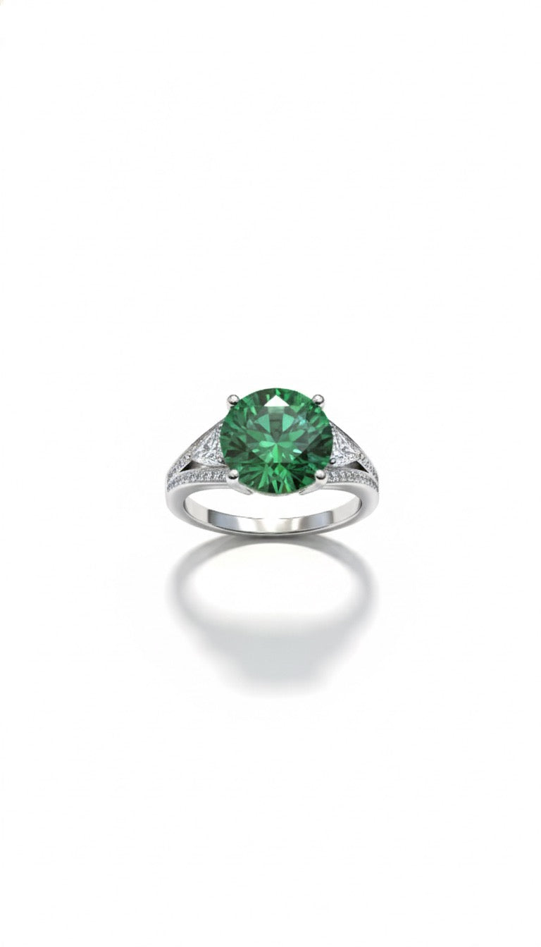 LAB GROWN EMERALD RING | MOISSANITE