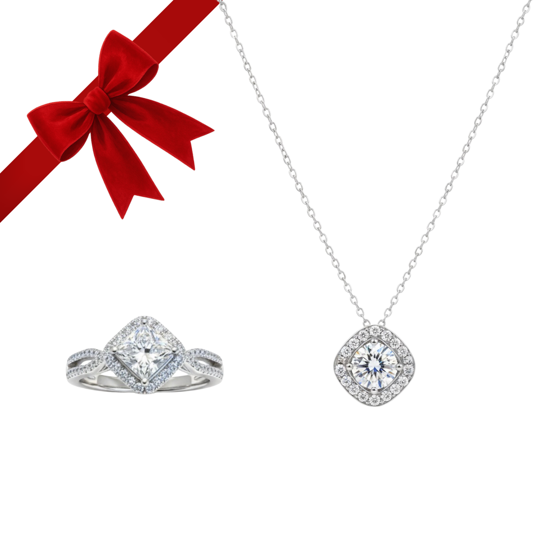 DIAMONDS SET (NECKLACE+RING) | MOISSANITE